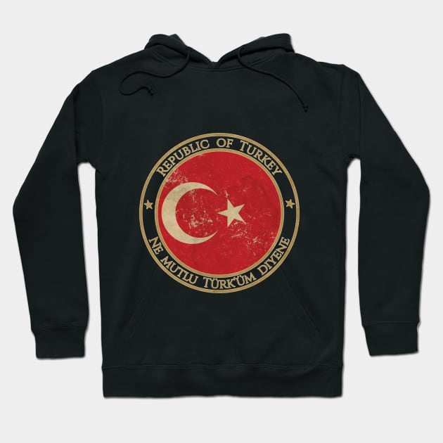 Vintage Republic of Turkey Asia Asian Flag Hoodie by DragonXX
